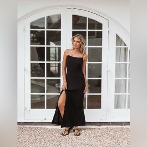 PETAL AND PUP Sawyer MIDI Slip dress black size 10